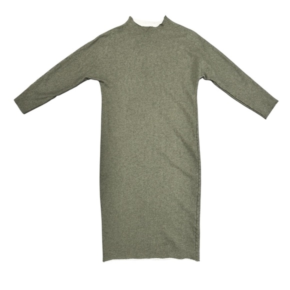 Frank & Eileen Isabelle Party Sweatshirt Dress Fleece Moss Green Melange Medium - Picture 4 of 13